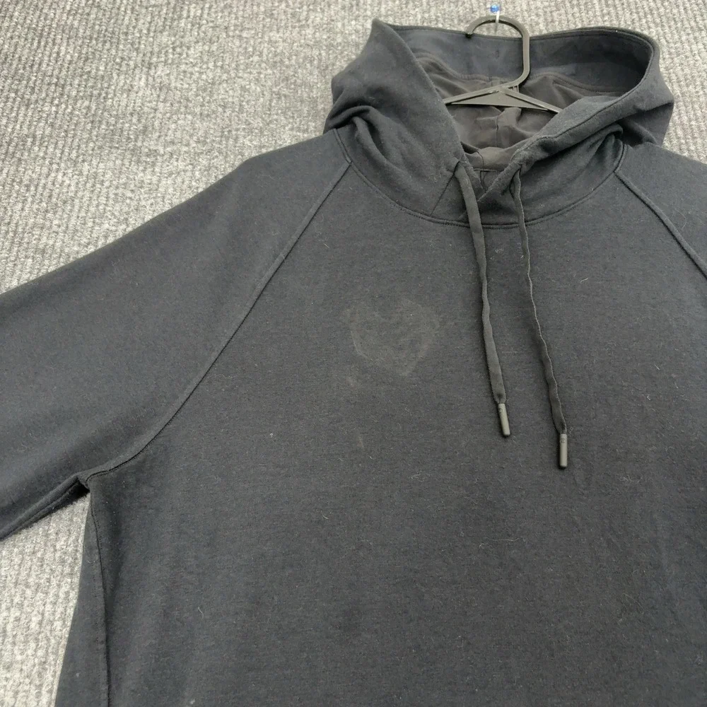 Lululemon Hoodie Mens L Black Cotton Blend Pullover Activewear Athleisure Style